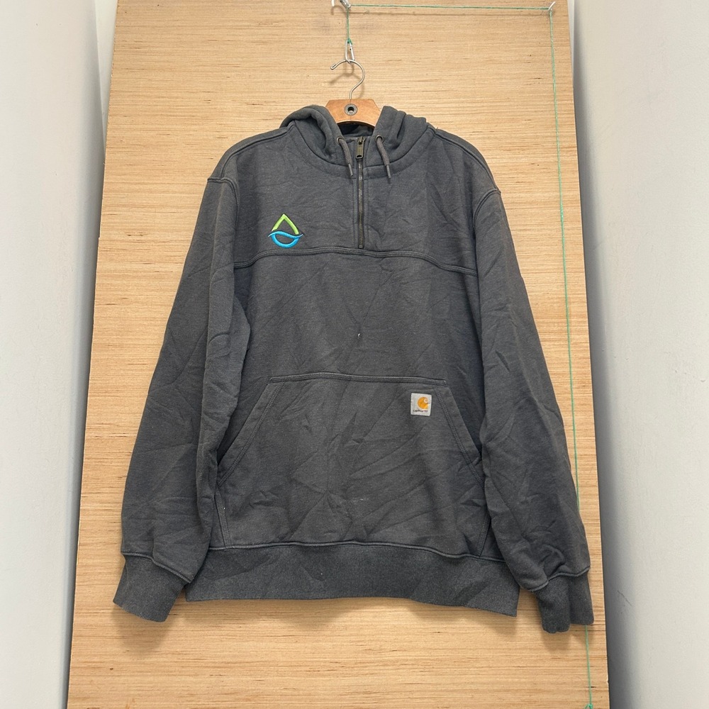 Carhartt Rain Defender Loose Fit Quarter Zip Hoodie Charcoal Gray Mens L Large